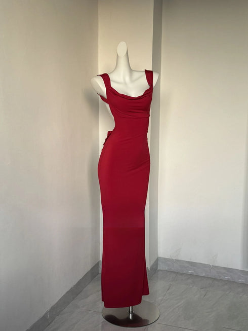 Sleeveless Evening Dress with Big Bow Backless for Gala and Wedding Guest